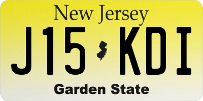 NJ license plate J15KDI