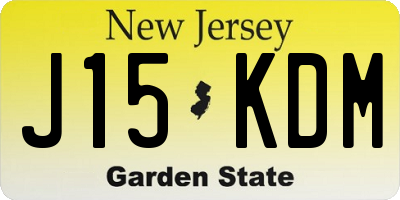NJ license plate J15KDM