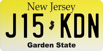 NJ license plate J15KDN