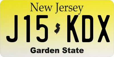 NJ license plate J15KDX