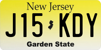 NJ license plate J15KDY