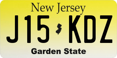 NJ license plate J15KDZ