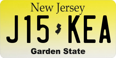 NJ license plate J15KEA