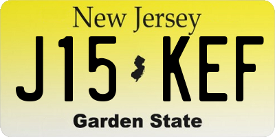 NJ license plate J15KEF