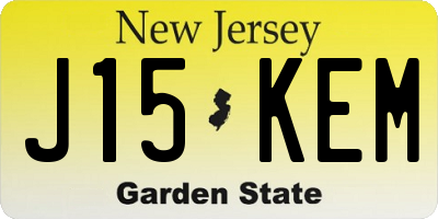 NJ license plate J15KEM