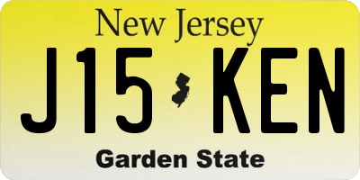 NJ license plate J15KEN