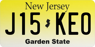 NJ license plate J15KEO