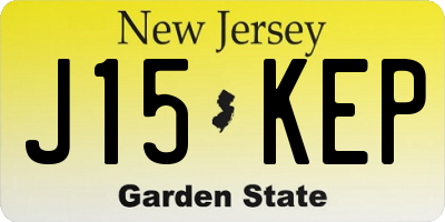NJ license plate J15KEP