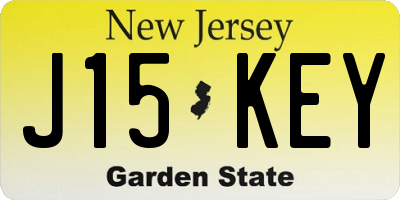 NJ license plate J15KEY