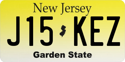 NJ license plate J15KEZ