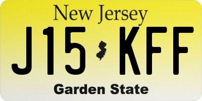 NJ license plate J15KFF