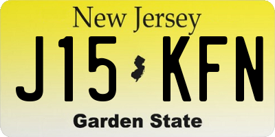 NJ license plate J15KFN