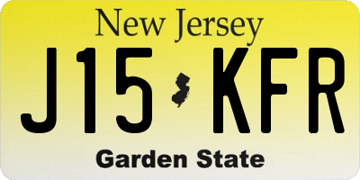 NJ license plate J15KFR
