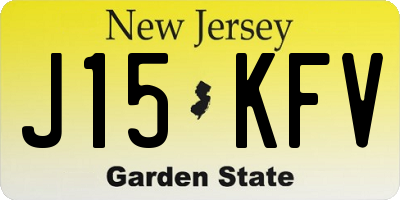 NJ license plate J15KFV