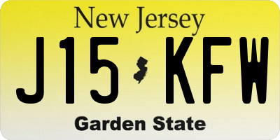 NJ license plate J15KFW