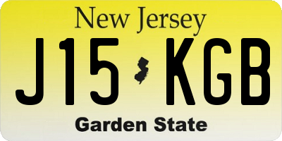 NJ license plate J15KGB