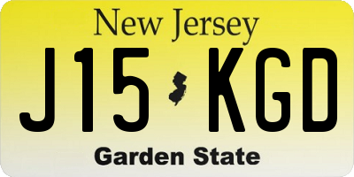 NJ license plate J15KGD