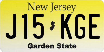 NJ license plate J15KGE