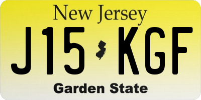 NJ license plate J15KGF
