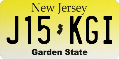 NJ license plate J15KGI