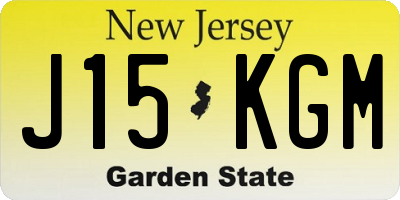 NJ license plate J15KGM