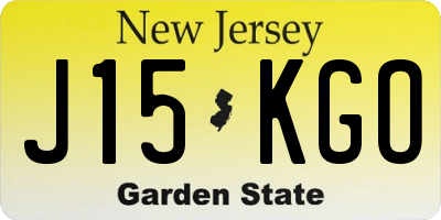NJ license plate J15KGO