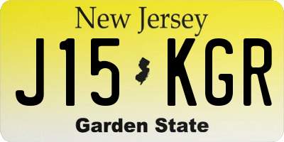 NJ license plate J15KGR