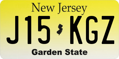 NJ license plate J15KGZ