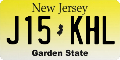 NJ license plate J15KHL