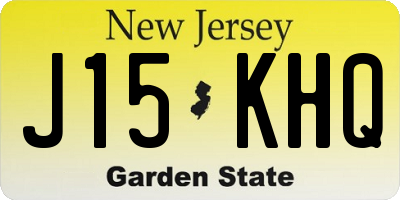 NJ license plate J15KHQ