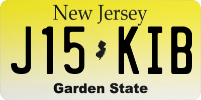 NJ license plate J15KIB