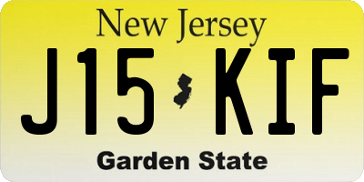 NJ license plate J15KIF
