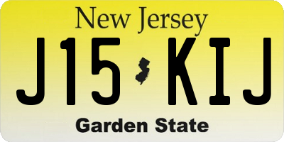 NJ license plate J15KIJ
