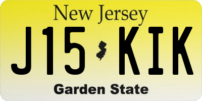 NJ license plate J15KIK