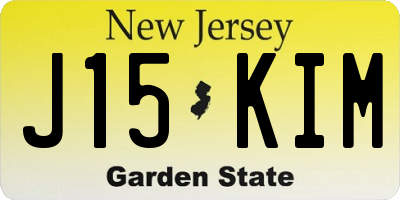 NJ license plate J15KIM