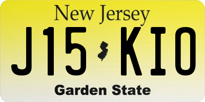 NJ license plate J15KIO
