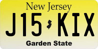 NJ license plate J15KIX