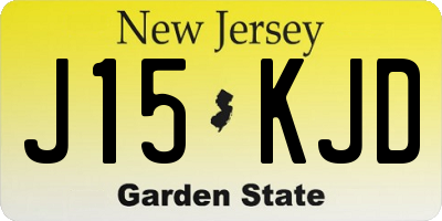 NJ license plate J15KJD