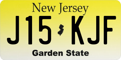 NJ license plate J15KJF