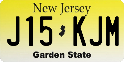 NJ license plate J15KJM