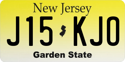 NJ license plate J15KJO