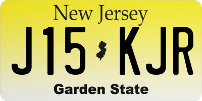 NJ license plate J15KJR