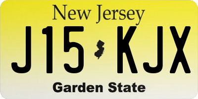 NJ license plate J15KJX