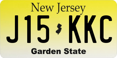 NJ license plate J15KKC