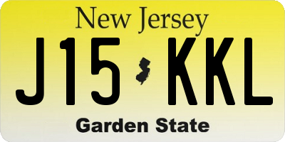 NJ license plate J15KKL