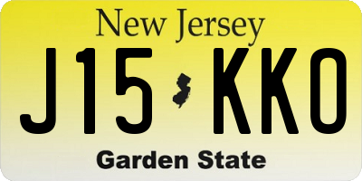NJ license plate J15KKO