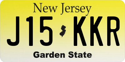 NJ license plate J15KKR