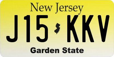 NJ license plate J15KKV
