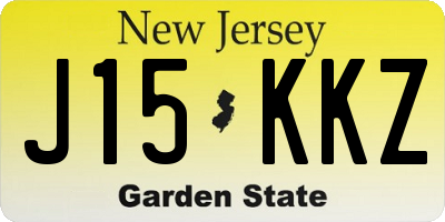 NJ license plate J15KKZ