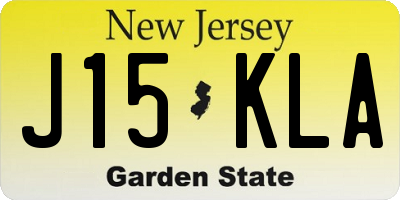NJ license plate J15KLA